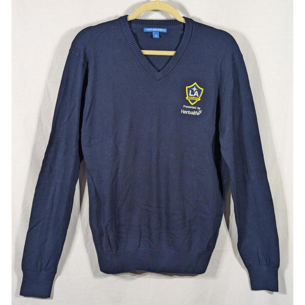 LA Galaxy Sweater Men's S Crew neck Navy Blue 60/40 Cotton Nylon Port Authority